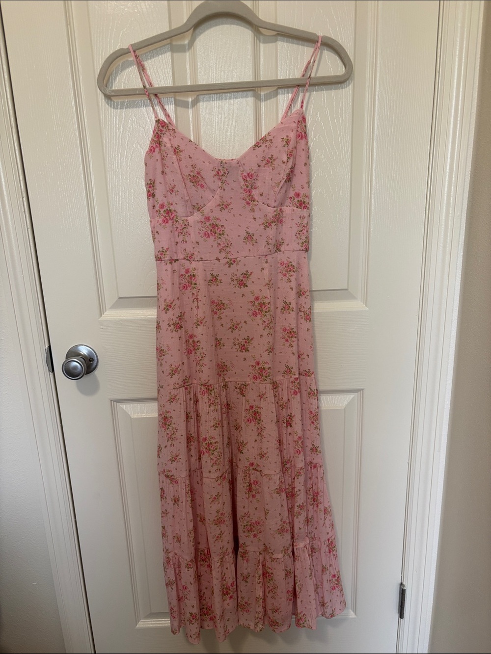 Trixxi Pink Floral Spaghetti-Strap Slip Dress
